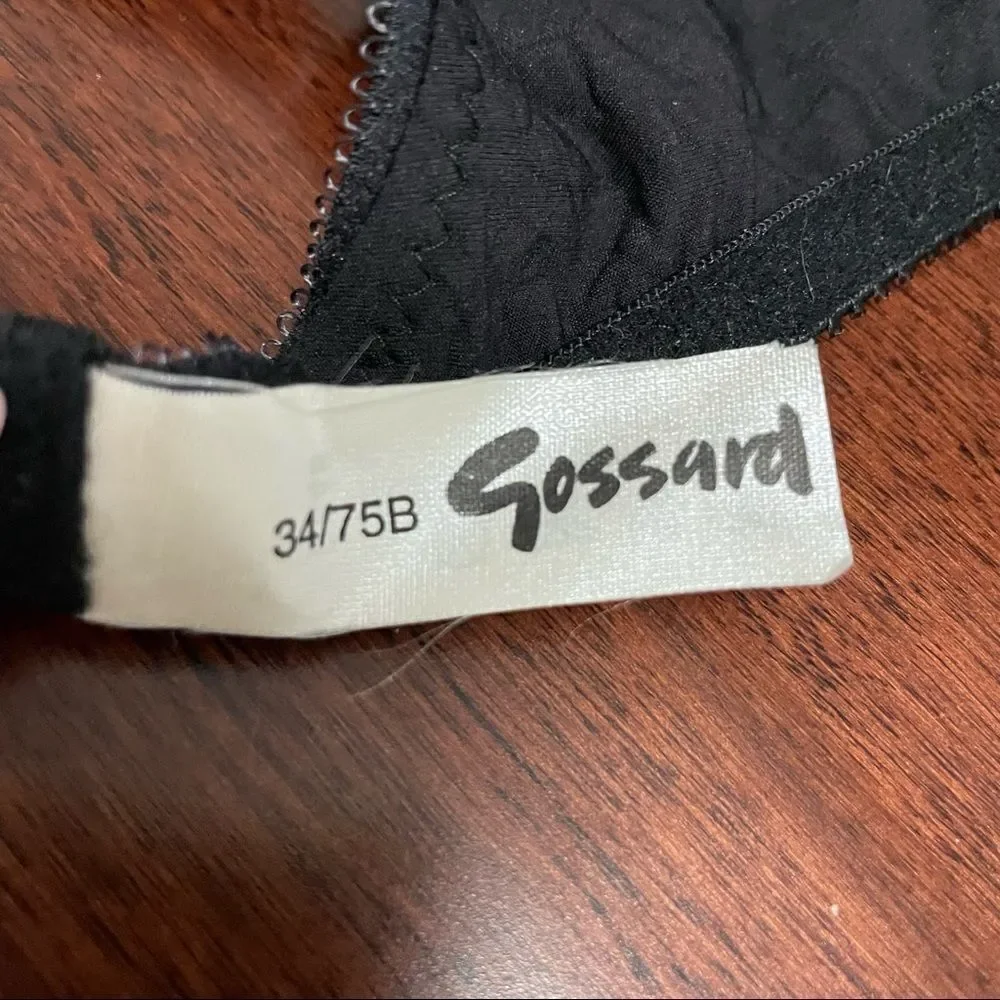 Gossard Black Lace Embroidered Floral Bra Size 34B